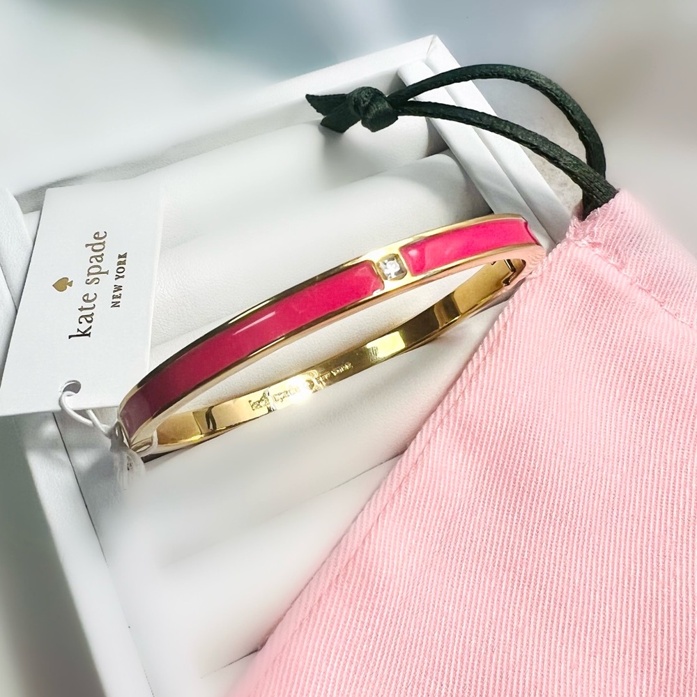 $58 Kate Spade forever gem hinged bracelet pink crystal - Picture 8 of 8